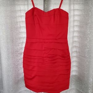 Red mini dress with removable straps